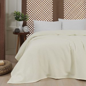 Πικέ υπέρδιπλη waffle Art 1990 Cream  230×240 Εκρού Beauty Home