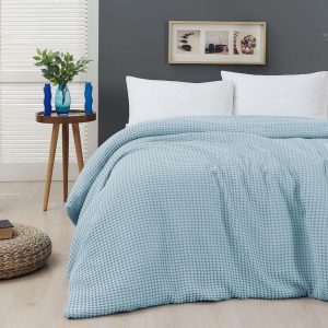 Πικέ υπέρδιπλη waffle Art 1990 L. Blue  230×240 Γαλάζιο Beauty Home