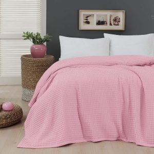 Πικέ υπέρδιπλη waffle Art 1990 Pink  230×240 Ροζ Beauty Home