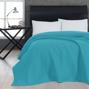 Πικέ υπέρδιπλη waffle Art 1990 Turquoise  230×240 Τυρκουάζ Beauty Home