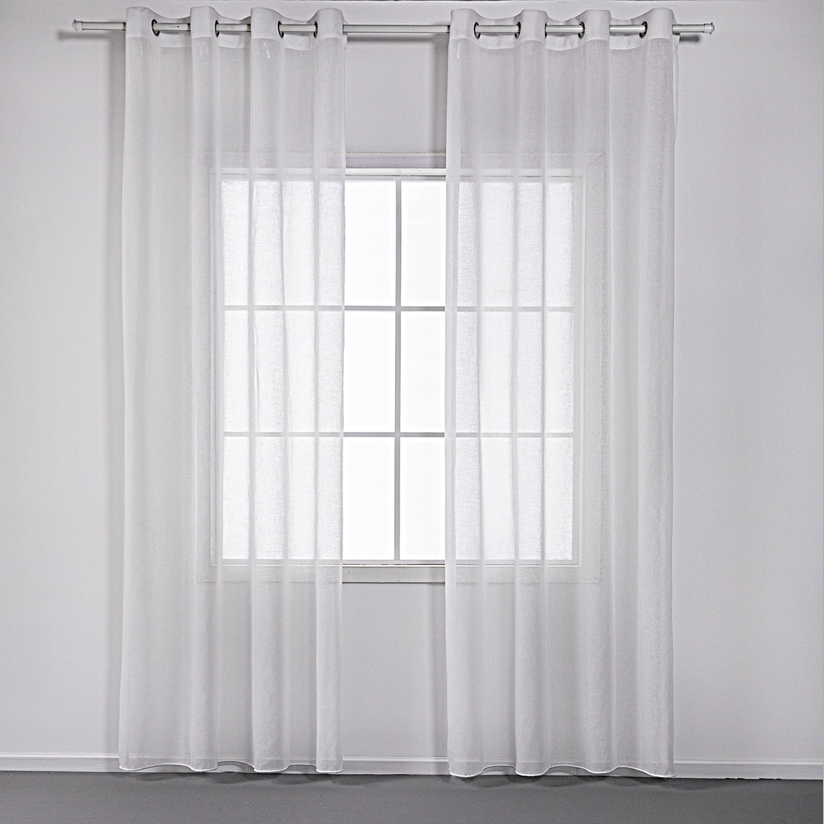 Κουρτίνα γάζα μονόχρωμη με 8 μεταλικούς κρίκους Art 8440 140x270 Λευκό Beauty Home - Image 3