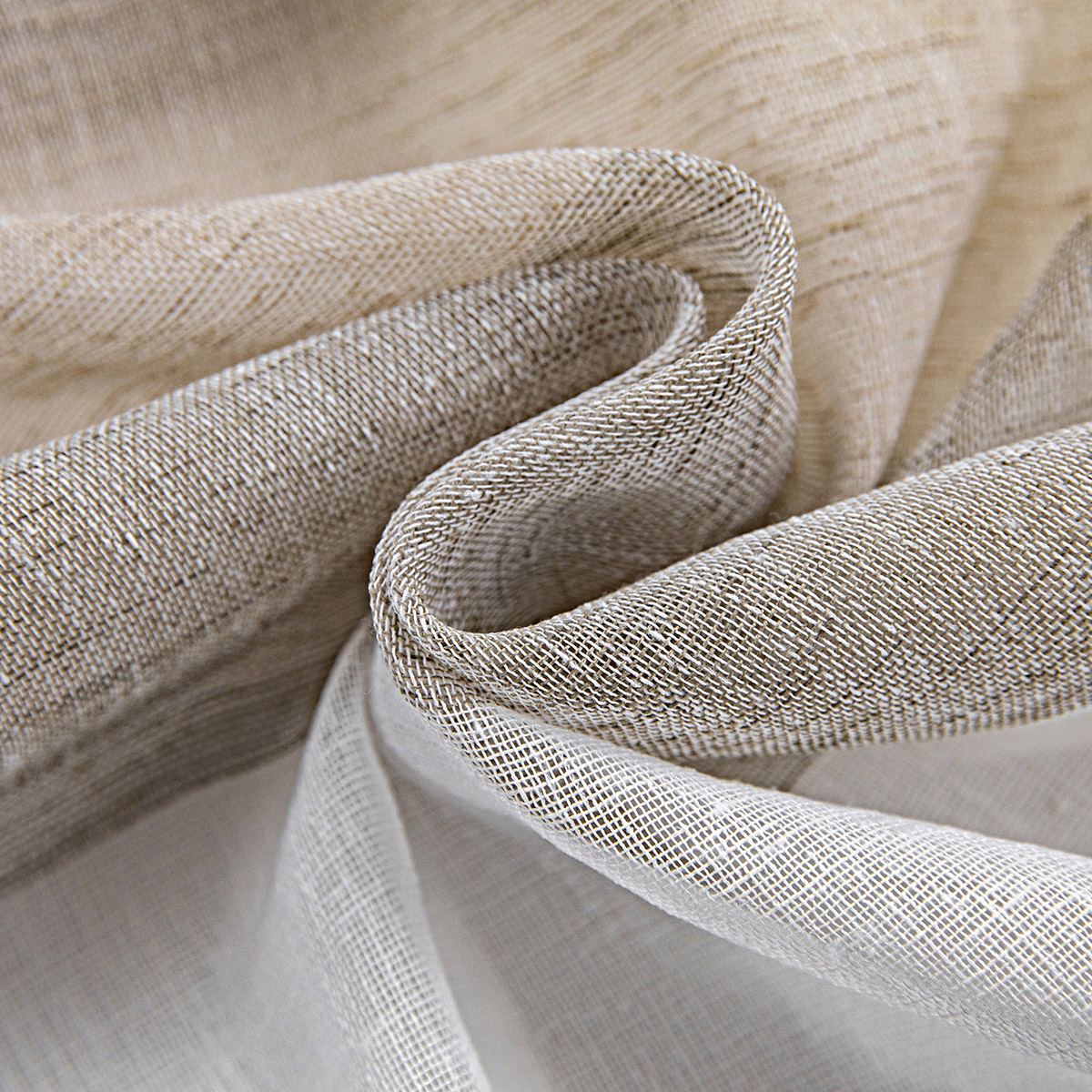 Κουρτίνα γάζα δίχρωμη με 8 μεταλικούς κρίκους Art 8442 140x270 Μπεζ Beauty Home - Image 18