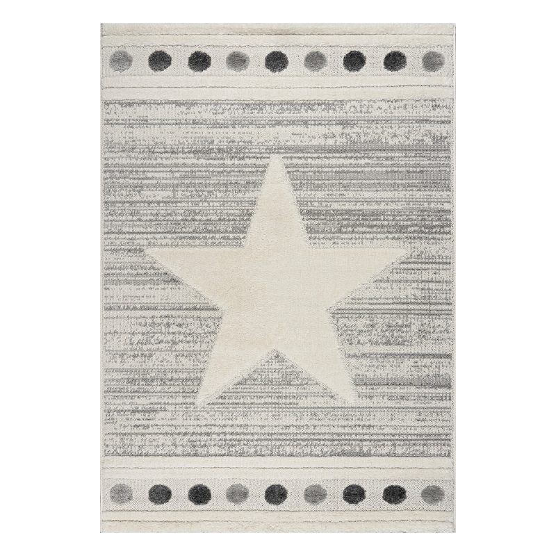 Χαλί Loop Art 9559 133x190 Grey white Γκρι λευκό Beauty Home
