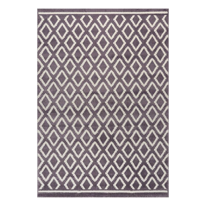 Χαλί Vibe Art 9578 133x190 Lila White Λιλά Λευκό Beauty Home