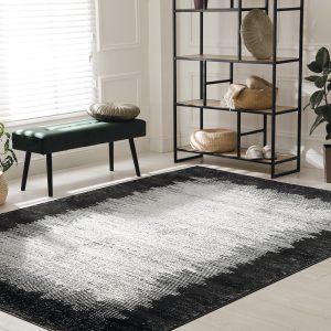 Χαλί Prestige Art 9321 160×230 Grey Black – Γκρι Μαύρο Beauty Home