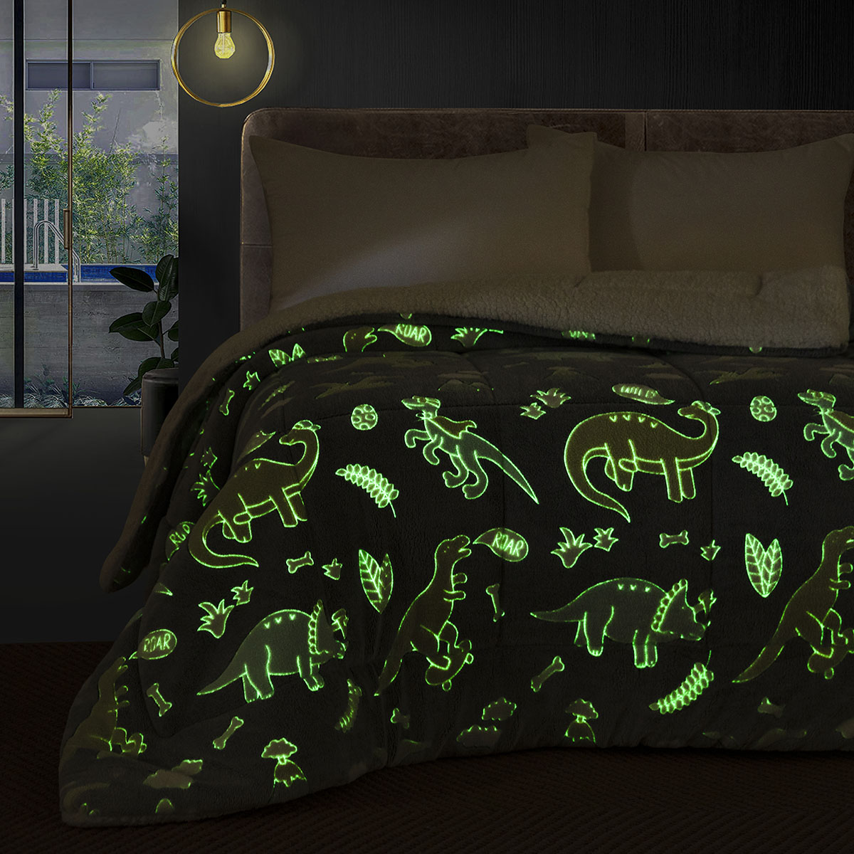 Κουβερτοπάπλωμα μονό φωσφοριζέ Art 6270 160x220 Γκρι Beauty Home - Image 3