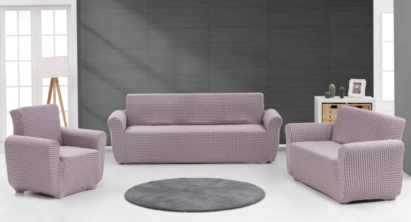 Ελαστικά καλύμματα καναπέ σετ 3τμχ Art 8600 Λιλά Beauty Home