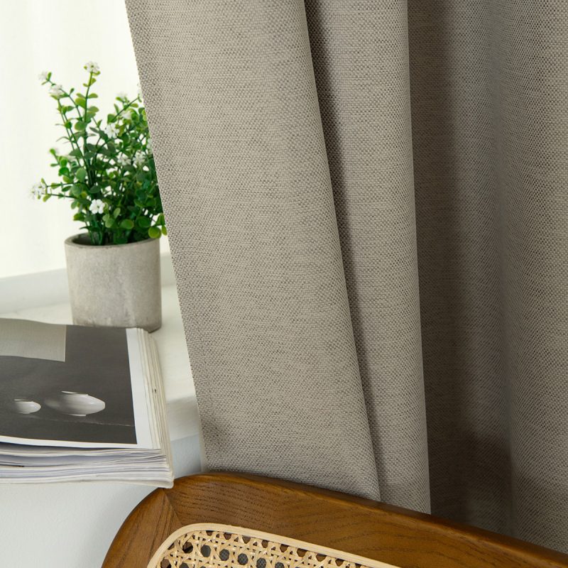 Κουρτίνα Blackout Jacquard σκίασης με 8 μεταλλικούς κρίκους Glare Art 8444 140x270 Άμμου Beauty Home - Image 6