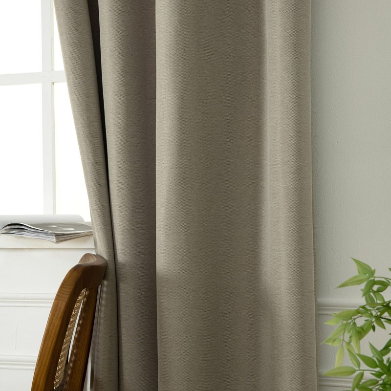 Κουρτίνα Blackout Jacquard σκίασης με 8 μεταλλικούς κρίκους Glare Art 8444 140x270 Άμμου Beauty Home - Image 7
