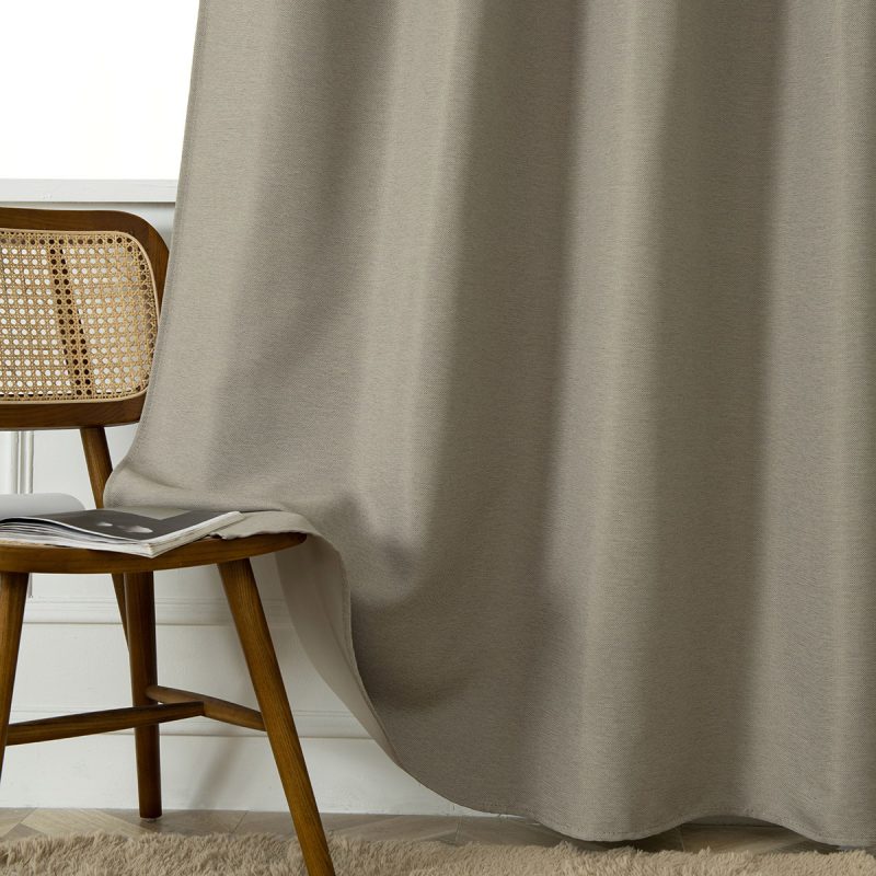 Κουρτίνα Blackout Jacquard σκίασης με 8 μεταλλικούς κρίκους Glare Art 8444 140x270 Άμμου Beauty Home - Image 9