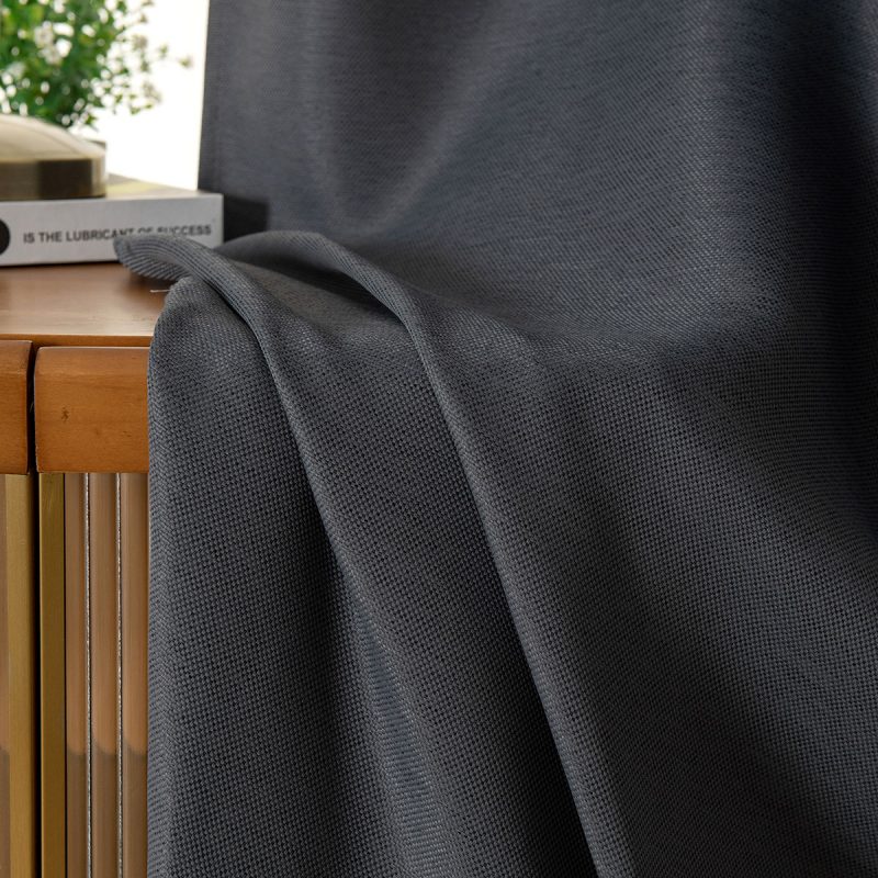 Κουρτίνα Blackout Jacquard σκίασης με 8 μεταλλικούς κρίκους Glare Art 8444 140x270 Ανθρακί Beauty Home - Image 12