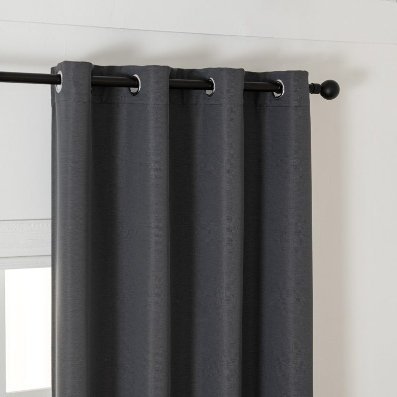 Κουρτίνα Blackout Jacquard σκίασης με 8 μεταλλικούς κρίκους Glare Art 8444 140x270 Ανθρακί Beauty Home - Image 4