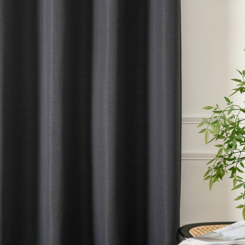 Κουρτίνα Blackout Jacquard σκίασης με 8 μεταλλικούς κρίκους Glare Art 8444 140x270 Ανθρακί Beauty Home - Image 5