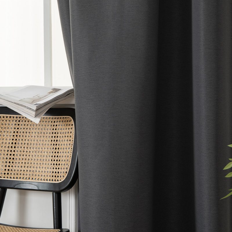 Κουρτίνα Blackout Jacquard σκίασης με 8 μεταλλικούς κρίκους Glare Art 8444 140x270 Ανθρακί Beauty Home - Image 8