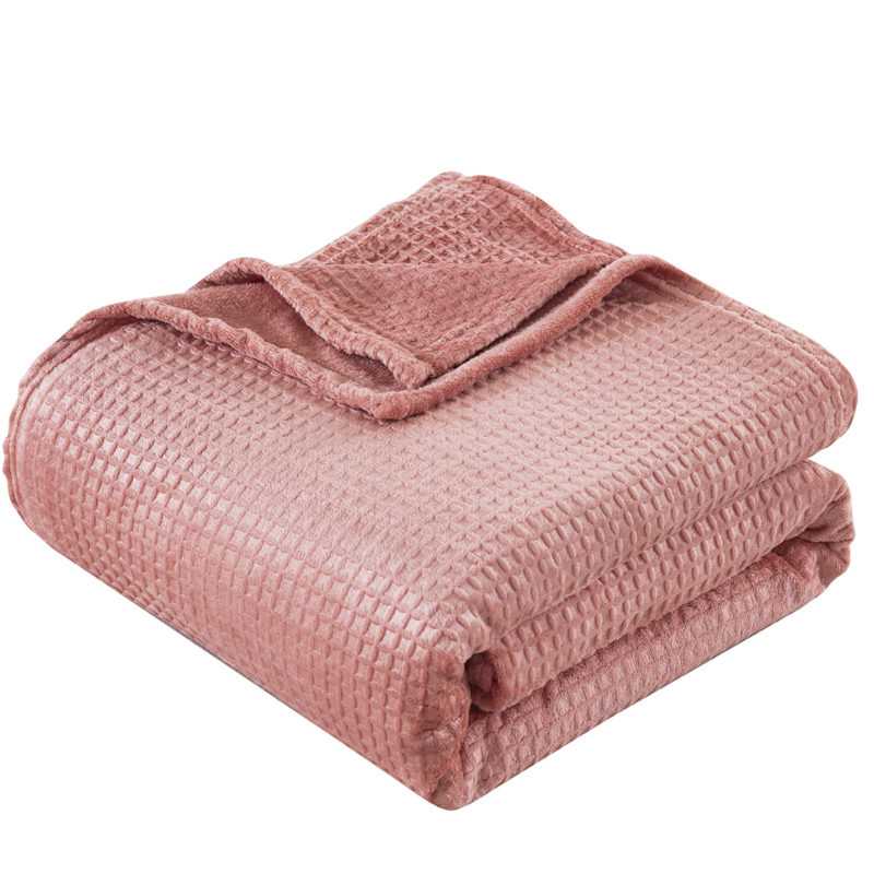 Κουβέρτα μονόχρωμη υπέρδιπλη Fleece Art 11551 220x240 Ροδακινί Beauty Home - Image 2