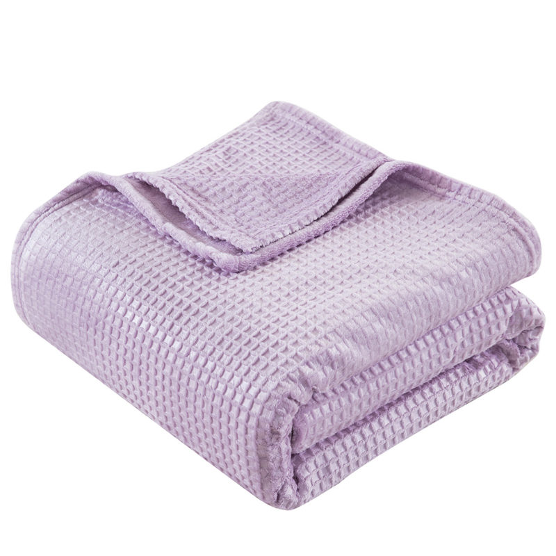 Κουβέρτα μονόχρωμη υπέρδιπλη Fleece Art 11553 220x240 Λιλά Beauty Home - Image 2