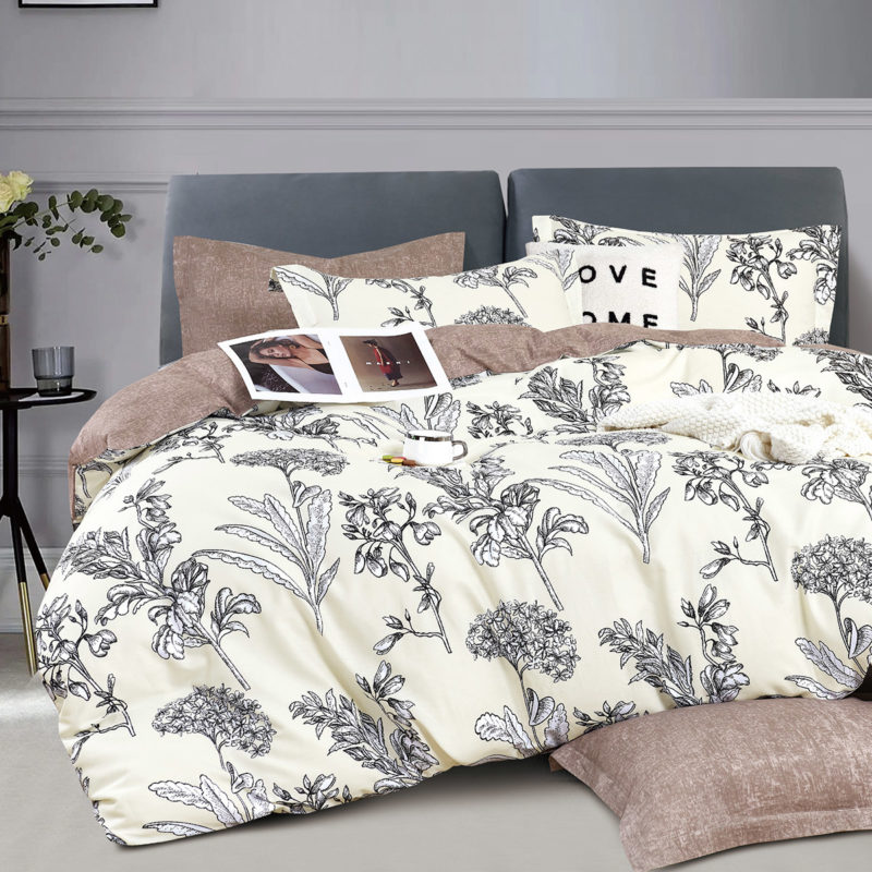 Σετ παπλωματοθήκη υπέρδιπλη Art 12154 Joan 230x250 Μπεζ Beauty Home