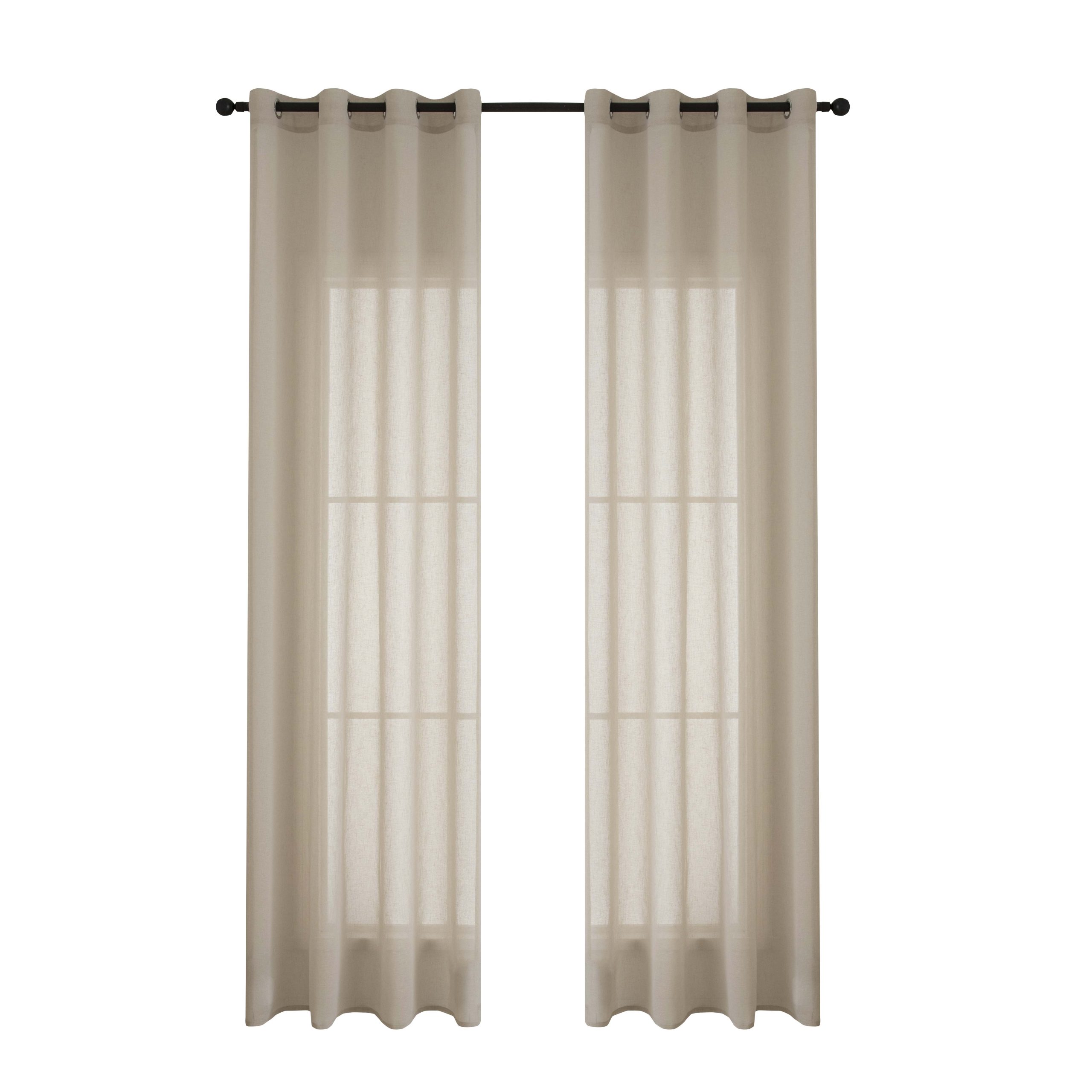 Beauty Home Κουρτίνα γάζα μονόχρωμη με 8 μεταλλικούς κρίκους Fit Art 8447 140x270 Μπεζ - Image 18