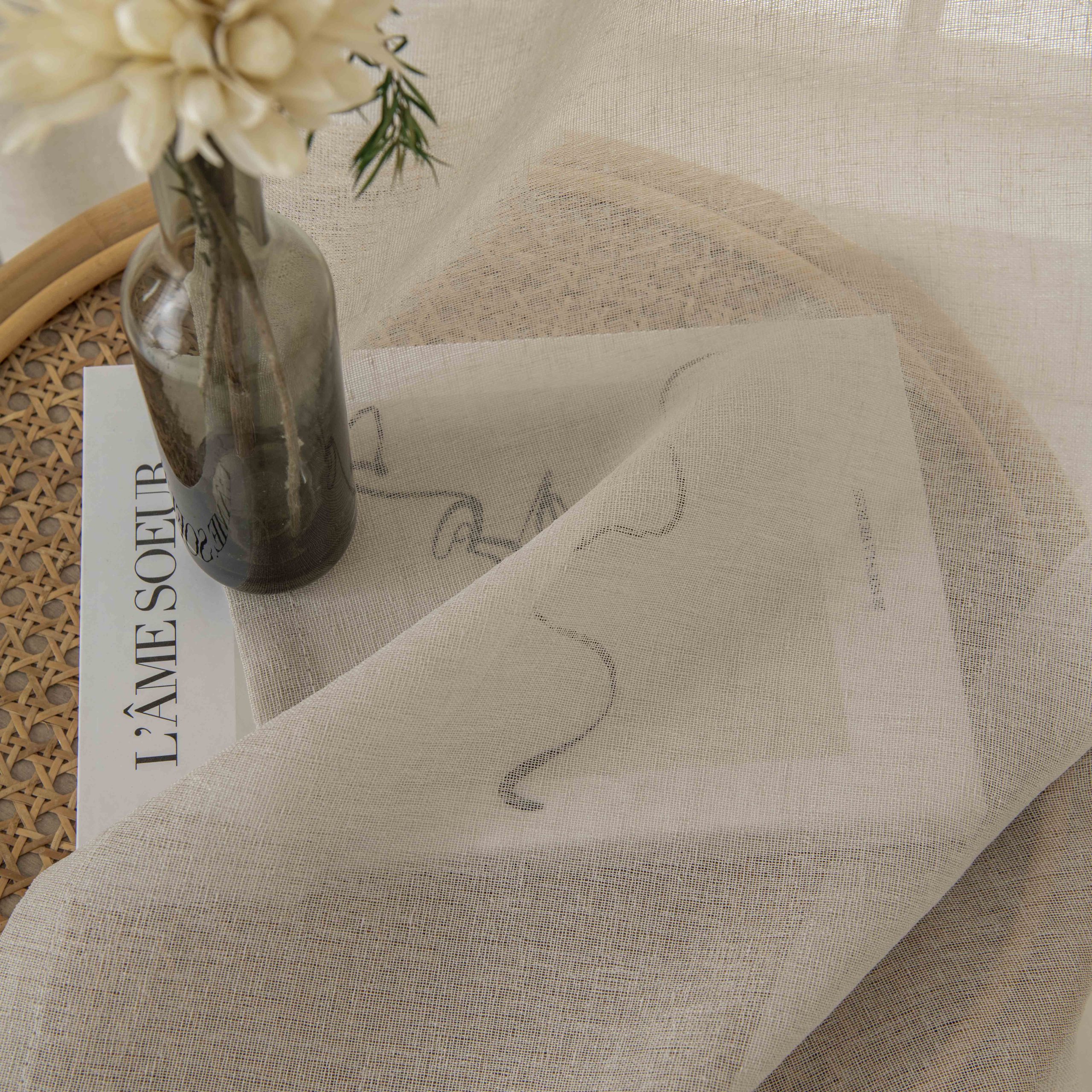 Beauty Home Κουρτίνα γάζα μονόχρωμη με 8 μεταλλικούς κρίκους Fit Art 8447 140x270 Μπεζ - Image 10