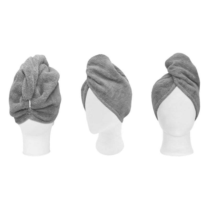 Πετσέτα μαλλιών Turban Art 3406 Γκρι Beauty Home - Image 3