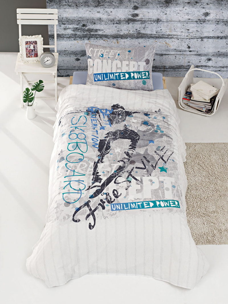 Σετ σεντόνια μονά Free style Art 6109 165x240 Γκρι Beauty Home