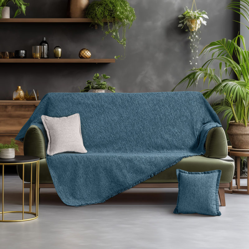Ριχτάρι Τετραθέσιο Art 8623 180x350 Πετρόλ Beauty Home