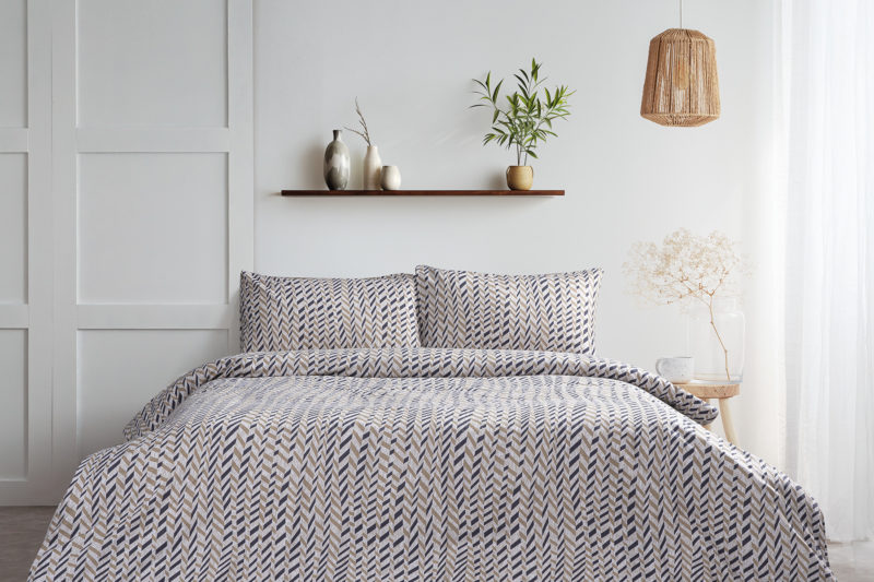 Σετ σεντόνια φανελένια King Size με λάστιχο Cooper Art 12123 185x200+32 Εμπριμέ Beauty Home
