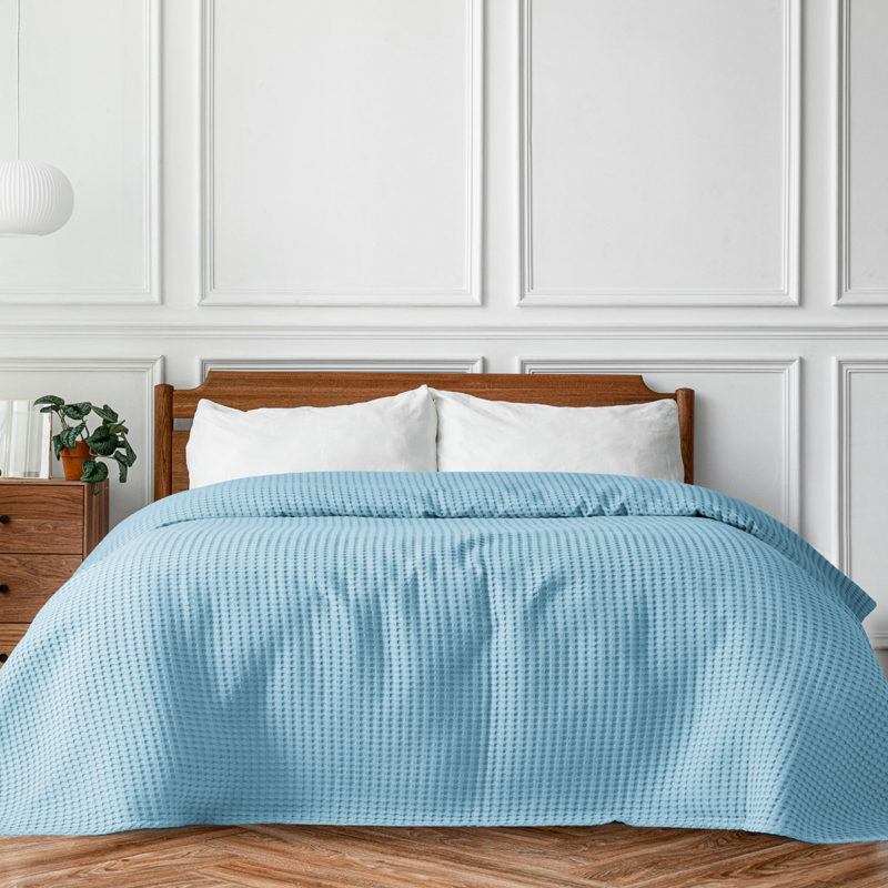 Πικέ υπέρδιπλη waffle Art 1990 L. Blue  230x240 Γαλάζιο Beauty Home - Image 5