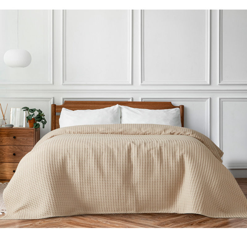 Πικέ υπέρδιπλη waffle Art 1990 Sand  230x240 Μπεζ Beauty Home - Image 4