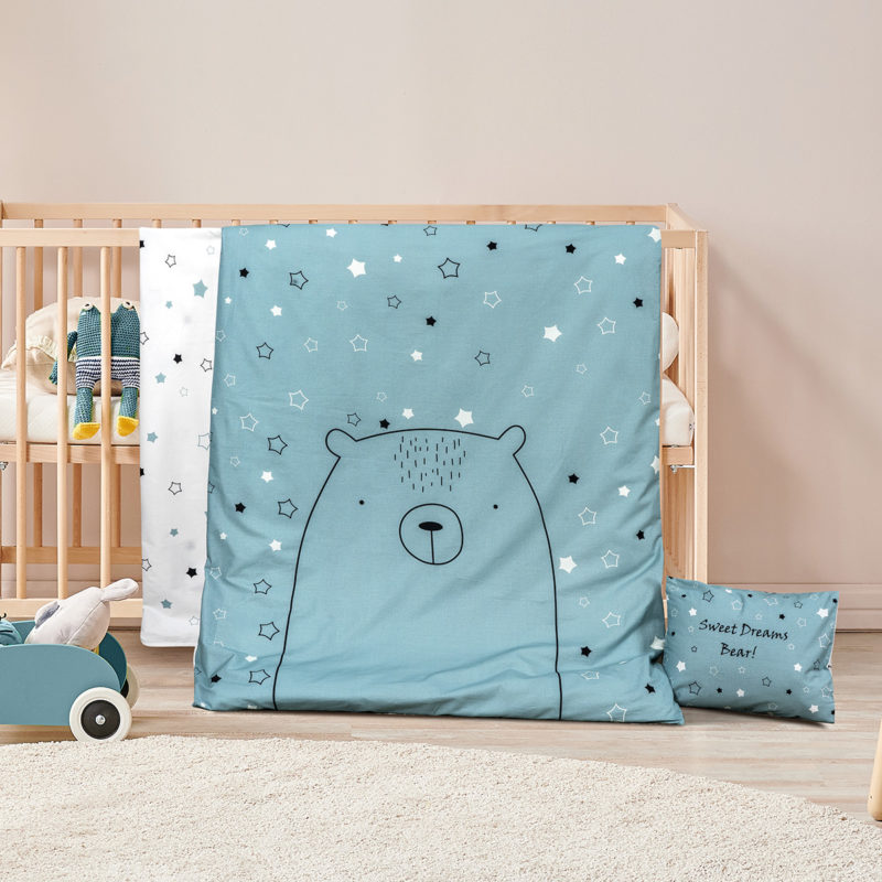Σετ σεντόνια βρεφικά Bear Art 5185 120x160 Εμπριμέ Beauty Home