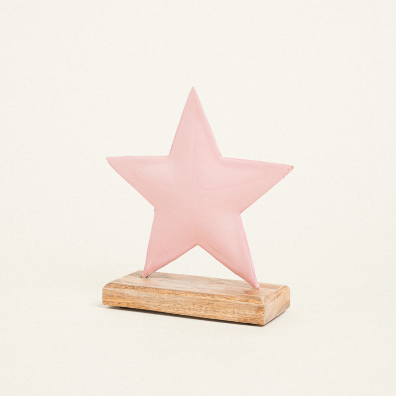 ΜΕΛΛΙΚΟ ΑΣΤΕΡΙ ΜΕ ΒΑΣΗ 15 x 16 CM ΡΟΖ Beauty Home