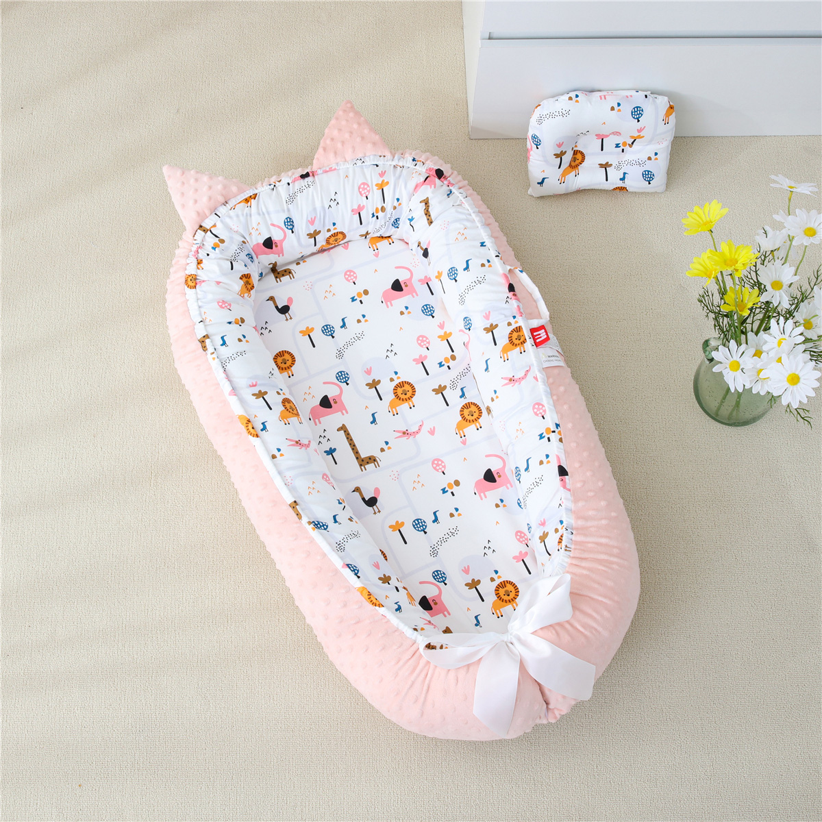 Bρεφική φωλιά με μαξιλάρι Art 5345 53x88 Ροζ Beauty Home - Image 2