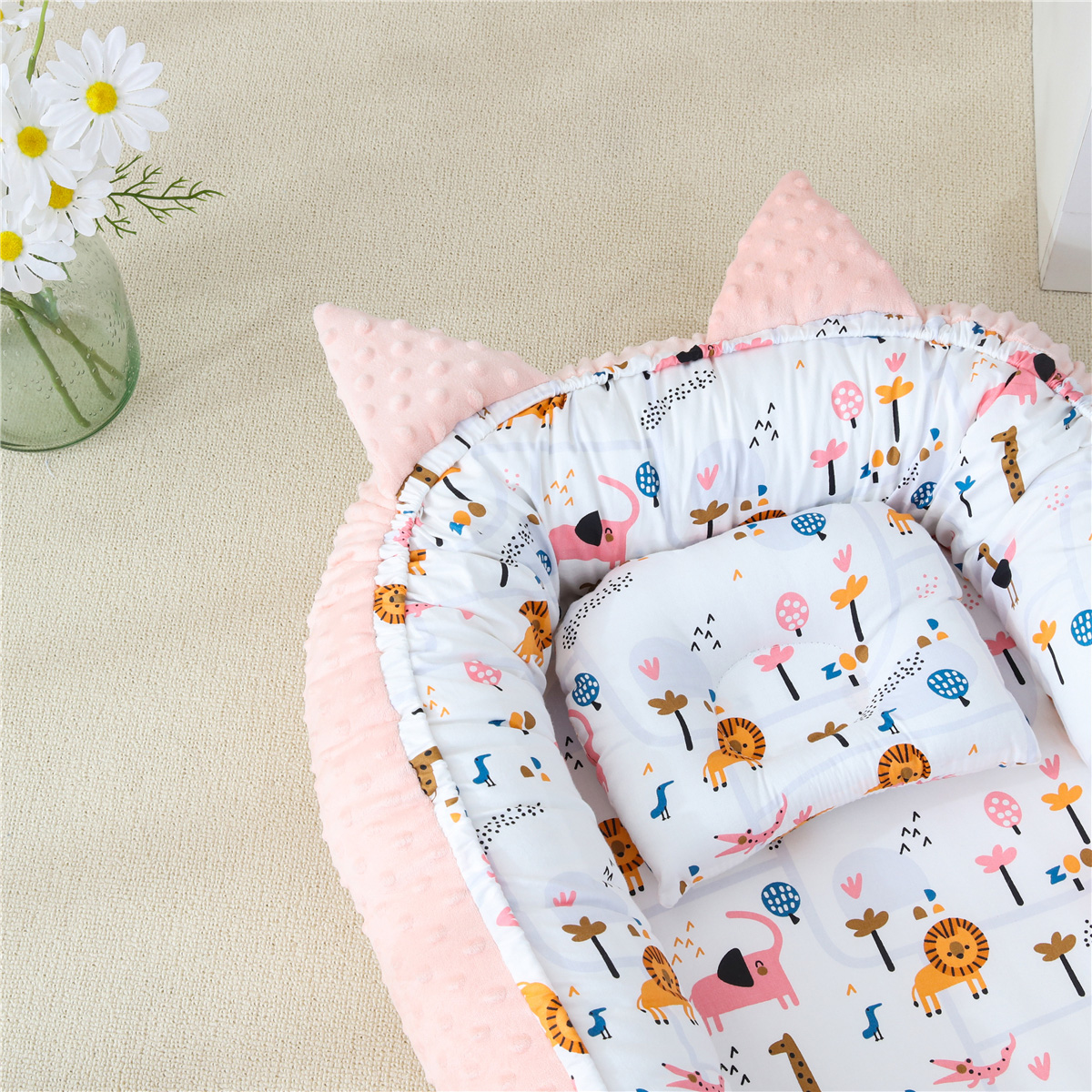 Bρεφική φωλιά με μαξιλάρι Art 5345 53x88 Ροζ Beauty Home - Image 5