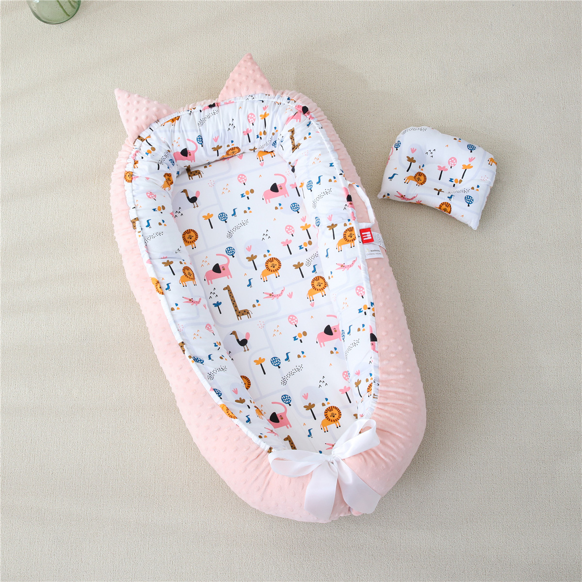 Bρεφική φωλιά με μαξιλάρι Art 5345 53x88 Ροζ Beauty Home - Image 6