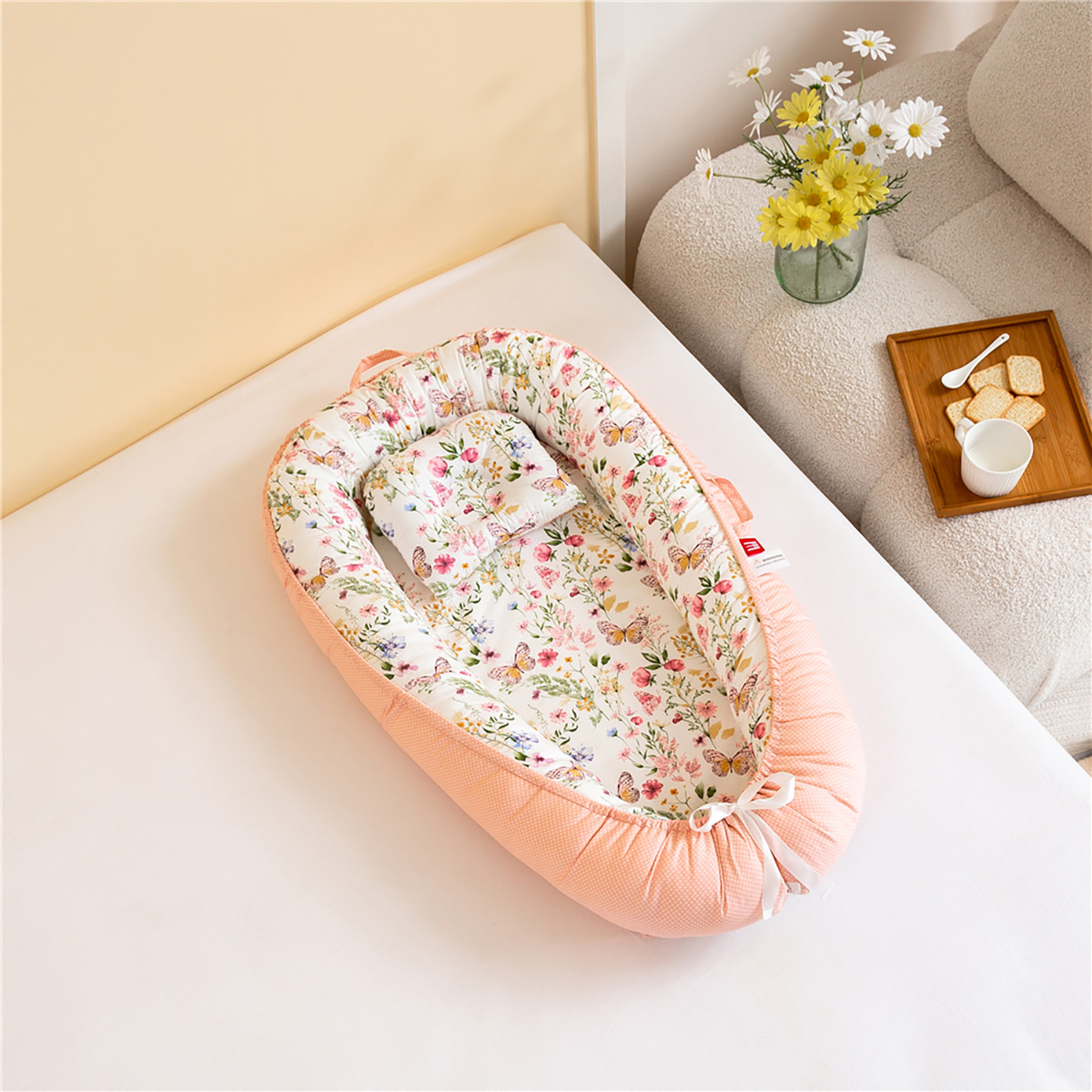 Bρεφική φωλιά με μαξιλάρι Art 5348 53x88 Σομόν Beauty Home - Image 3