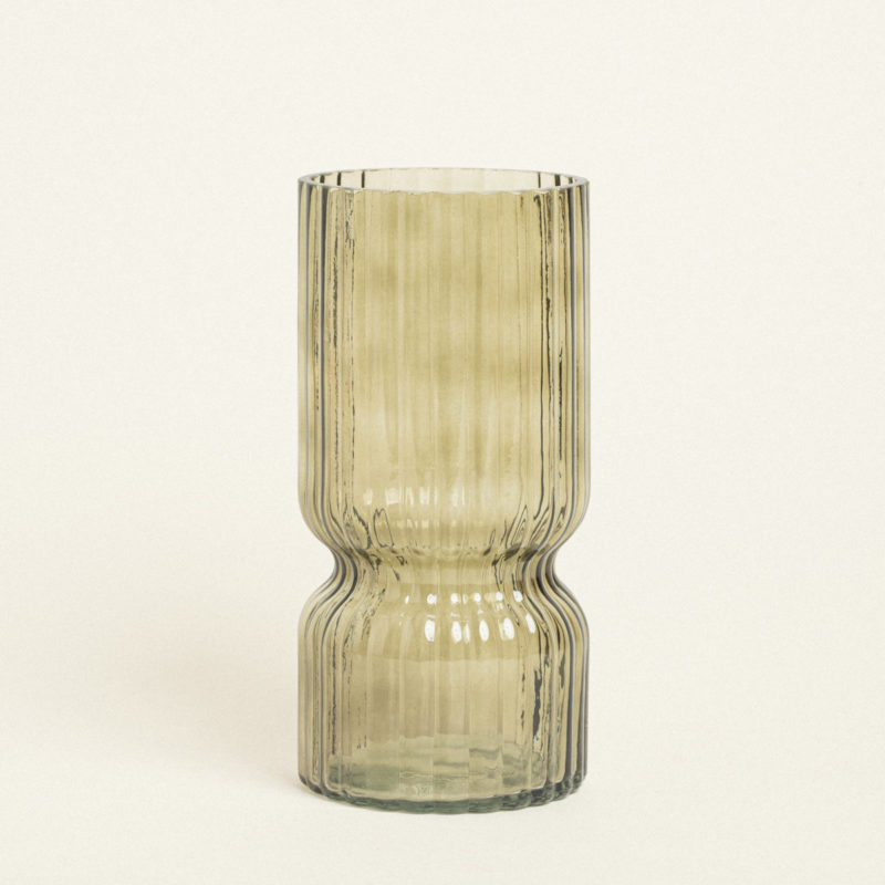 ΒΑΖΟ ΡΙΓΕ 11 x 23 CM ΠΡΑΣΙΝΟ Beauty Home