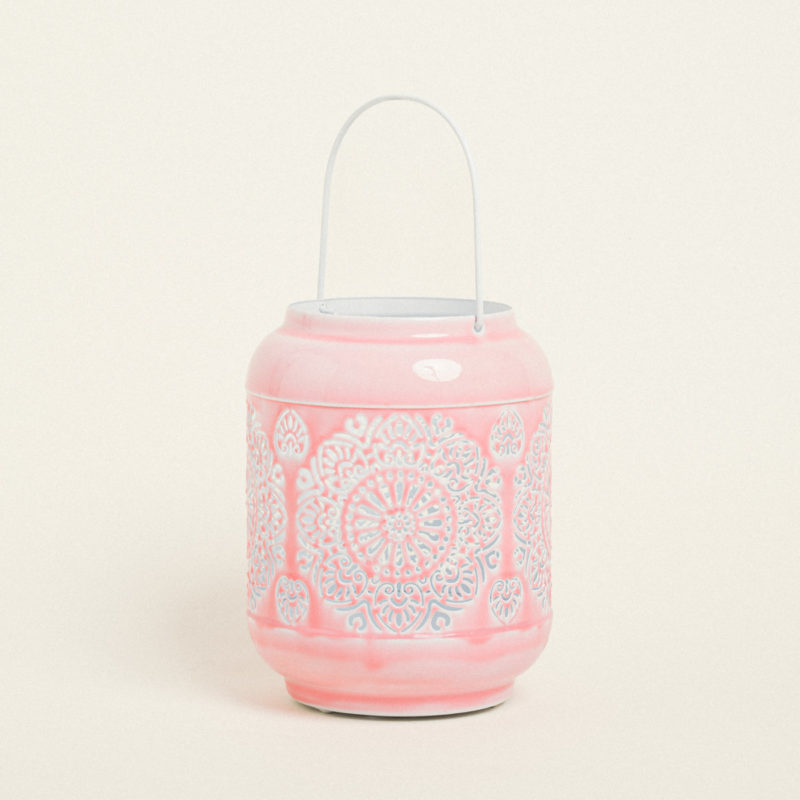 ΦΑΝΑΡΙ ΜΕΤΑΛΙΚΟ ΡΟΖ 15 x 20 cm Beauty Home