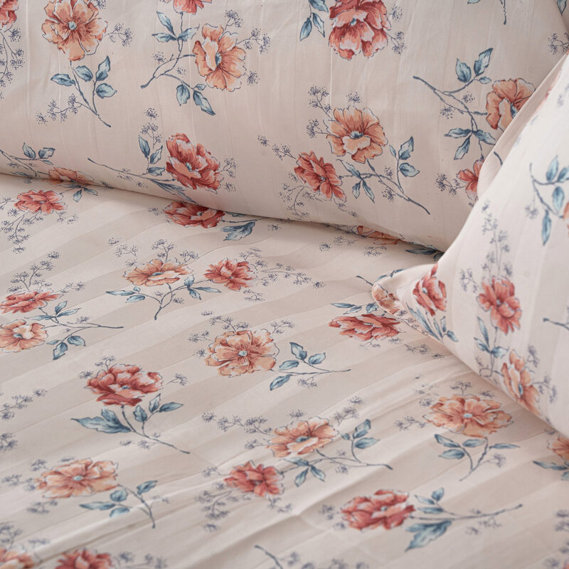 Beauty Home Σετ κουβερλί υπέρδιπλο Art 12218 Chloe 100% Βαμβακοσατέν 300tc 220x240 Μπεζ - Image 2