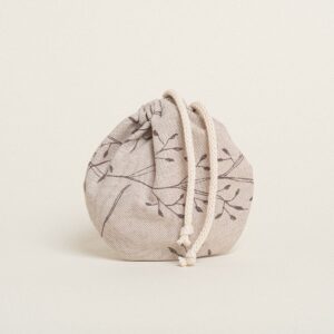 Beauty Home ΠΟΥΓΚΙ ΟΒΑΛ ΜΕ ΚΟΡΔΟΝΙ 13 x 14 cm  ΚΛΑΔΙΑ ΜΠΕΖ ΦΟΝΤΟ