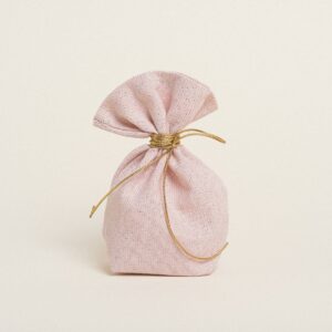 Beauty Home ΠΟΥΓΚΙ ΜΕ ΒΑΣΗ 8 x 12 cm  ΡΟΖ ΧΡΥΣΟ LUREX