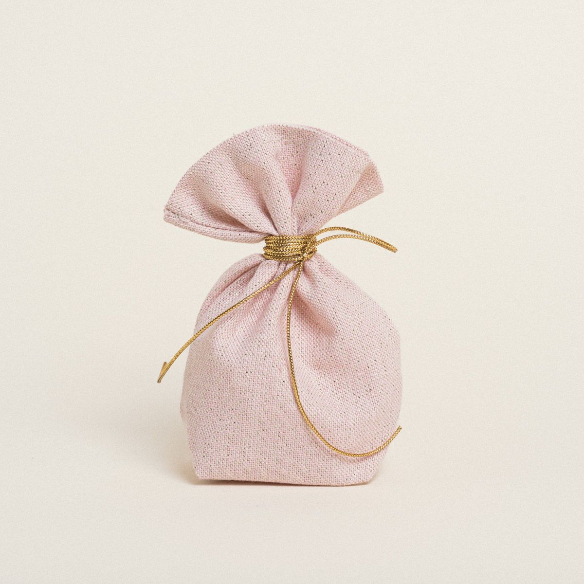 Beauty Home ΠΟΥΓΚΙ ΜΕ ΒΑΣΗ 8 x 12 cm ΡΟΖ ΧΡΥΣΟ LUREX