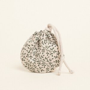 Beauty Home ΠΟΥΓΚΙ ΟΒΑΛ ΜΕ ΚΟΡΔΟΝΙ 13 x 14 cm ΠΡΑΣΙΝΑ ΚΛΑΔΑΚΙΑ