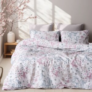 Beauty Home Σετ σεντόνια μονά Ninet Art 12252 170×260 Γκρι,Ροζ