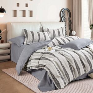 Beauty Home Σετ κουβερλί υπέρδιπλο Art 12288 Adamantia 220×240 Εκού,Ανθρακί