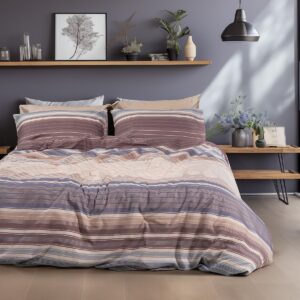 Beauty Home Σετ παπλωματοθήκη φανελένια υπέρδιπλη Dali Art 12332 230×250 Μπεζ