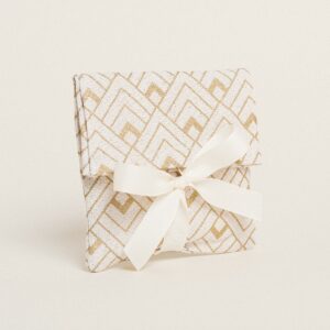 Beauty Home ΠΟΥΓΚΙ ΜΕ ΚΟΡΔΕΛΑ 12 x 17 cm ΕΚΡΟΥ ΧΡΥΣΟ ΚΥΒΟΙ