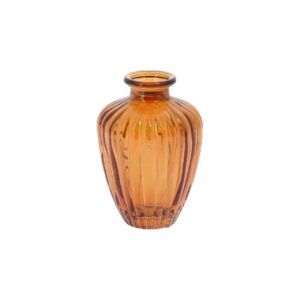 Beauty Home Βάζο γυάλινο Jeanne – Μελί Ø7,5×10,5cm – 180ml