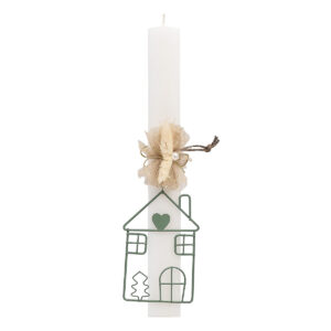 Beauty Home ΛΑΜΠΑΔΑ ΛΕΥΚΗ 33cm ΣΠΙΤΙ ΠΡΑΣΙΝΟ ΜΕ ΑΠΟΞΗΡΑΜΕΝΑ