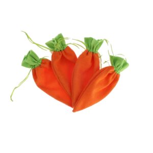 Beauty Home 4 υφασμάτινα πουγκάκια σε σχήμα καρότου 10x20cm