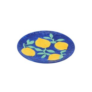 Beauty Home Πιάτο με σχέδια Λεμόνια – Μπλε/Κίτρινο 17,5×17,5x2cm